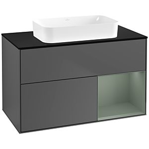Villeroy et Boch Finion Villeroy et Boch F662GMGK 100x60.3x50.1cm, étagère à droite Olive Matt Lacquer , anthracite mat