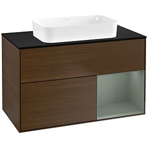 Villeroy et Boch Finion Villeroy et Boch F662GMGN 100x60.3x50.1cm, étagère à droite Olive Matt Lacquer , placage Olive Matt Lacquer