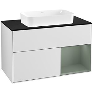 Villeroy and Boch Finion Villeroy and Boch Finion F662GMMT 100x60.3x50.1cm, shelf on the right Olive Matt Lacquer , white matt lacquer