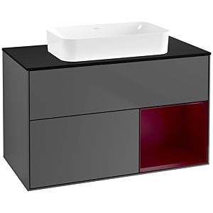 Villeroy and Boch Finion Villeroy and Boch Finion F662HBGK 100x60.3x50.1cm, shelf on the right Peony , anthracite matt