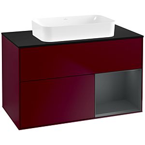 Villeroy et Boch Finion Villeroy et Boch F662HGHB 100x60.3x50.1cm, étagère à droite Midnight Blue Matt Lacquer , Peony Matt