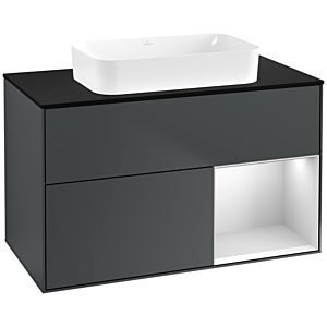 Villeroy and Boch Finion Villeroy and Boch Finion F662MTHG 100x60.3x50.1cm, shelf on the right white matt lacquer, Midnight Blue Matt Lacquer