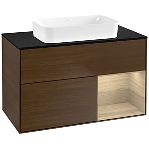 Villeroy et Boch Finion Villeroy et Boch F662PCGN 100x60.3x50.1cm, étagère à droite Oak Veneer , placage Oak Veneer