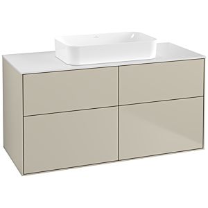 Villeroy und Boch Finion Waschtischunterschrank F67100HH 120x60,3x50,1cm, Glass White Matt, Sand Matt Lacquer