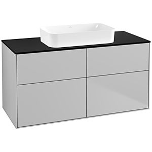 Villeroy und Boch Finion Waschtischunterschrank F67200GJ 120x60,3x50,1cm, Glass Black Matt, Light grey matt