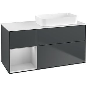 Villeroy und Boch Finion Waschtischunterschrank F681GJHG 120x60,3x50,1cm, Regal links Light grey matt, Midnight Blue Matt Lacquer