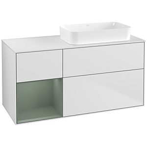 Villeroy et Boch Finion Villeroy et Boch F681GMMT 120x60.3x50.1cm, étagère à gauche Olive Matt Lacquer , laqué blanc mat
