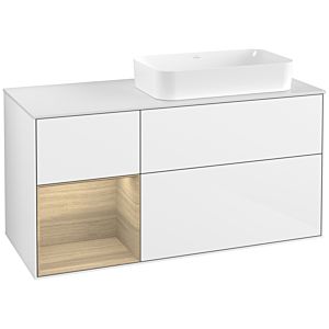 Villeroy et Boch Finion Villeroy et Boch F681PCGF 120x60.3x50.1cm, étagère à gauche Oak Veneer , laqué blanc brillant