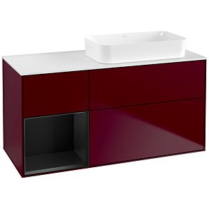 Villeroy and Boch Finion Villeroy and Boch Finion F681PDHB 120x60.3x50.1cm, shelf left black matt lacquer, Peony Matt