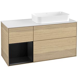 Villeroy and Boch Finion Villeroy and Boch Finion F681PDPC 120x60.3x50.1cm, shelf left black matt lacquer, Oak Veneer