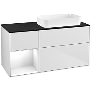 Villeroy and Boch Finion Villeroy and Boch Finion F682GFMT 120x60.3x50.1cm, shelf left glossy white lacquer, white matt lacquer