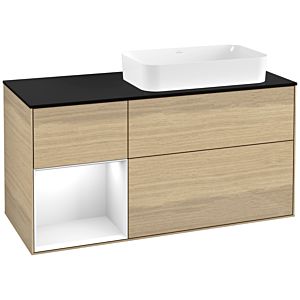 Villeroy et Boch Finion Villeroy et Boch F682GFPC 120x60.3x50.1cm, étagère gauche laqué blanc brillant, Oak Veneer