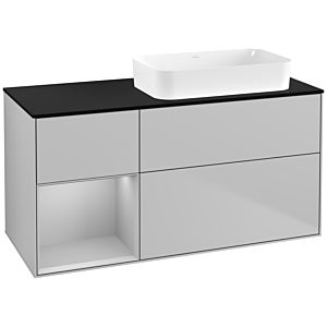 Villeroy und Boch Finion Waschtischunterschrank F682GJGJ 120x60,3x50,1cm, Regal links Light grey matt, Light grey matt