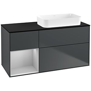 Villeroy und Boch Finion Waschtischunterschrank F682GJHG 120x60,3x50,1cm, Regal links Light grey matt, Midnight Blue Matt Lacquer