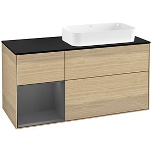 Villeroy et Boch Finion Villeroy et Boch F682GKPC 120x60.3x50.1cm, étagère gauche anthracite mat, Oak Veneer