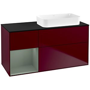 Villeroy et Boch Finion Villeroy et Boch F682GMHB 120x60.3x50.1cm, étagère à gauche Olive Matt Lacquer , Peony Matt