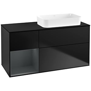Villeroy and Boch Finion Villeroy and Boch Finion F682HGPD 120x60.3x50.1cm, shelf on the left Midnight Blue Matt Lacquer , matt black lacquer