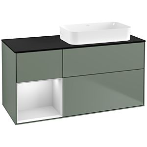 Villeroy and Boch Finion Villeroy and Boch Finion F682MTGM 120x60.3x50.1cm, shelf left white matt lacquer, Olive Matt Lacquer