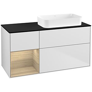 Villeroy und Boch Finion Waschtischunterschrank F682PCMT 120x60,3x50,1cm, Regal links Oak Veneer, White matt lacquer