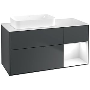 Villeroy et Boch Finion Villeroy et Boch F691GFHG 120x60.3x50.1cm, étagère à droite Laque blanc brillant, Midnight Blue Matt Lacquer