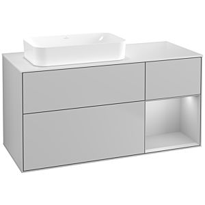 Villeroy und Boch Finion Waschtischunterschrank F691GJGJ 120x60,3x50,1cm, Regal rechts Light grey matt, Light grey matt