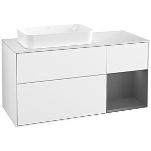 Villeroy et Boch Finion Villeroy et Boch F691GKGF 120x60.3x50.1cm, étagère à droite anthracite mat, laqué blanc brillant