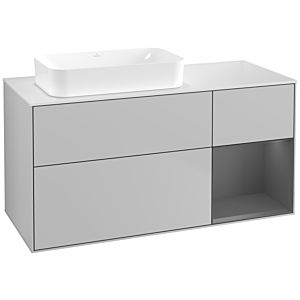 Villeroy und Boch Finion Waschtischunterschrank F691GKGJ 120x60,3x50,1cm, Regal rechts Anthracite matt, Light grey matt