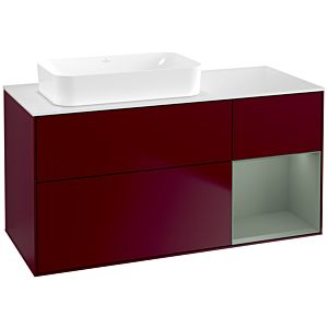 Villeroy et Boch Finion Villeroy et Boch F691GMHB 120x60.3x50.1cm, étagère à droite Olive Matt Lacquer , Peony Matt