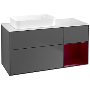 Villeroy und Boch Finion Waschtischunterschrank F691HBGK 120x60,3x50,1cm, Regal rechts Peony, Anthracite matt