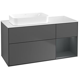 Villeroy und Boch Finion Waschtischunterschrank F691HGGK 120x60,3x50,1cm, Regal rechts Midnight Blue Matt Lacquer, Anthracite matt