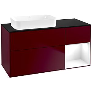 Villeroy und Boch Finion Waschtischunterschrank F692GFHB 120x60,3x50,1cm, Regal rechts Glossy white lacquer, Peony Matt