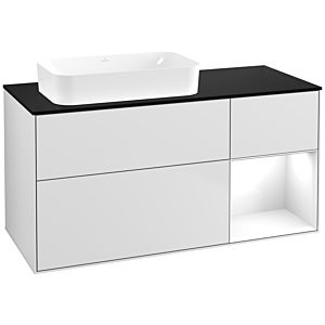 Villeroy and Boch Finion Villeroy and Boch Finion F692GFMT 120x60.3x50.1cm, shelf on the right glossy white lacquer, white matt lacquer