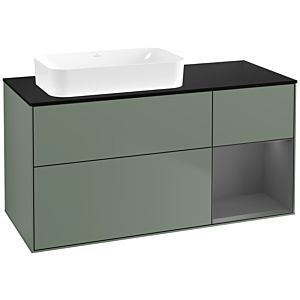 Villeroy und Boch Finion Waschtischunterschrank F692GKGM 120x60,3x50,1cm, Regal rechts Anthracite matt, Olive Matt Lacquer
