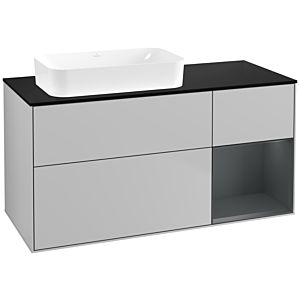 Villeroy und Boch Finion Waschtischunterschrank F692HGGJ 120x60,3x50,1cm, Regal rechts Midnight Blue Matt Lacquer, Light grey matt