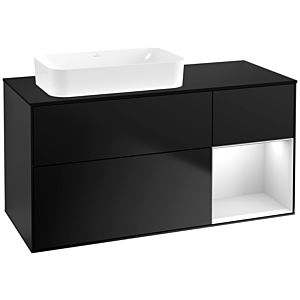 Villeroy and Boch Finion Villeroy and Boch Finion F692MTPD 120x60.3x50.1cm, shelf on the right white matt lacquer, black matt lacquer