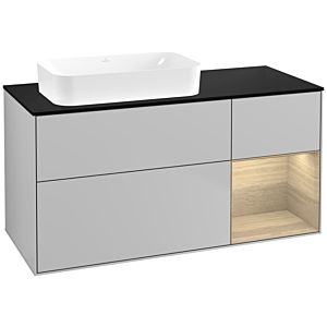 Villeroy und Boch Finion Waschtischunterschrank F692PCGJ 120x60,3x50,1cm, Regal rechts Oak Veneer, Light grey matt