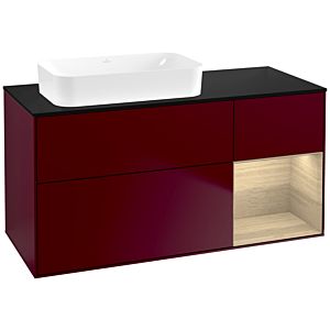 Villeroy und Boch Finion Waschtischunterschrank F692PCHB 120x60,3x50,1cm, Regal rechts Oak Veneer, Peony Matt