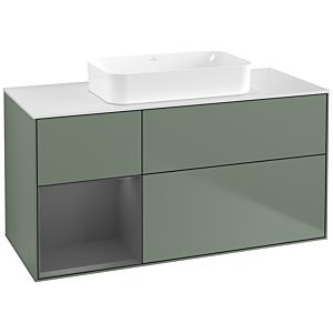 Villeroy and Boch Finion Villeroy and Boch Finion F701GKGM 120x60.3x50.1cm, shelf left anthracite matt, Olive Matt Lacquer