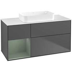 Villeroy and Boch Finion Villeroy and Boch Finion F701GMGK 120x60.3x50.1cm, shelf on the left Olive Matt Lacquer , anthracite matt
