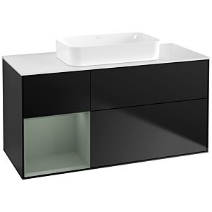 Villeroy and Boch Finion Villeroy and Boch Finion F701GMPD 120x60.3x50.1cm, shelf on the left Olive Matt Lacquer , black matt lacquer