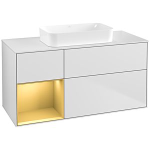 Villeroy and Boch Finion Villeroy and Boch Finion F701HFMT 120x60.3x50.1cm, shelf left gold matt, white matt lacquer