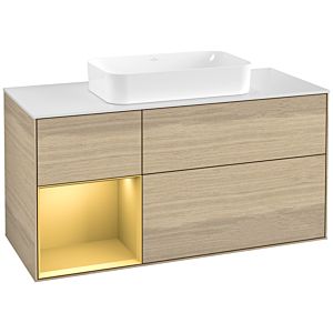 Villeroy et Boch Finion F701HFPC 120x60.3x50.1cm, tablette gauche or mat, Oak Veneer