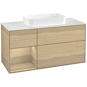 Villeroy und Boch Finion Waschtischunterschrank F701PCPC 120x60,3x50,1cm, Regal links Oak Veneer, Oak Veneer