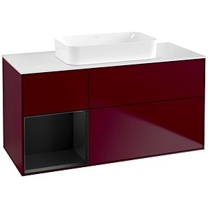 Villeroy and Boch Finion Villeroy and Boch Finion F701PDHB 120x60.3x50.1cm, shelf left black matt lacquer, Peony Matt