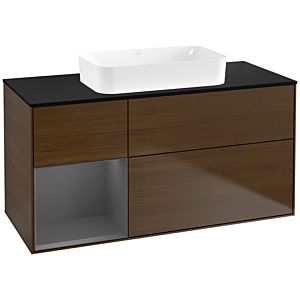 Villeroy et Boch Finion Villeroy et Boch F702GKGN 120x60.3x50.1cm, tablette gauche anthracite mat, placage noyer