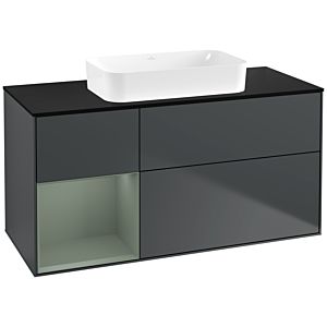 Villeroy et Boch Finion Villeroy et Boch F702GMHG 120x60.3x50.1cm, étagère à gauche Olive Matt Lacquer , Midnight Blue Matt Lacquer