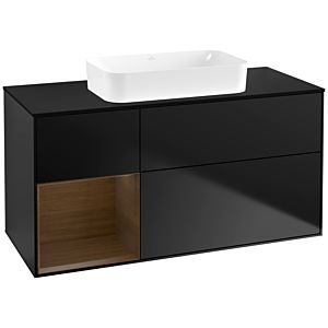 Villeroy and Boch Finion Villeroy and Boch Finion F702GNPD 120x60.3x50.1cm, shelf left Walnut veneer, black matt lacquer