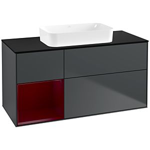 Villeroy et Boch Finion Villeroy et Boch F702HBHG 120x60.3x50.1cm, étagère à gauche Peony , Midnight Blue Matt Lacquer