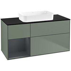 Villeroy and Boch Finion Villeroy and Boch Finion F702HGGM 120x60.3x50.1cm, shelf on the left Midnight Blue Matt Lacquer , Olive Matt Lacquer
