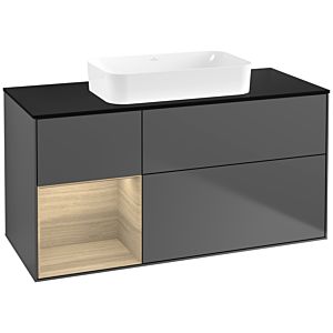 Villeroy et Boch Finion F702PCGK 120x60,3x50,1cm, étagère à gauche Oak Veneer , anthracite mat